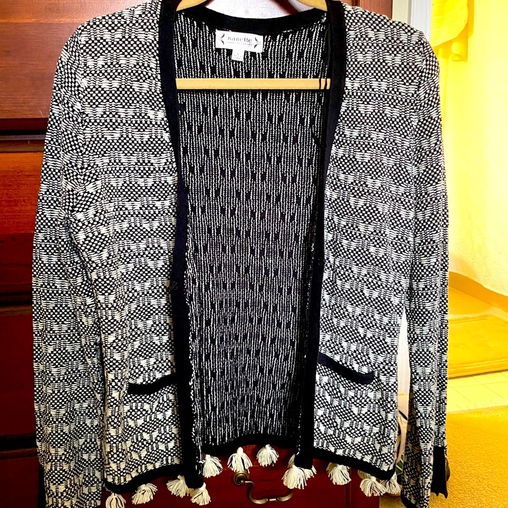 Nanette Lepore tweed cardigan size M